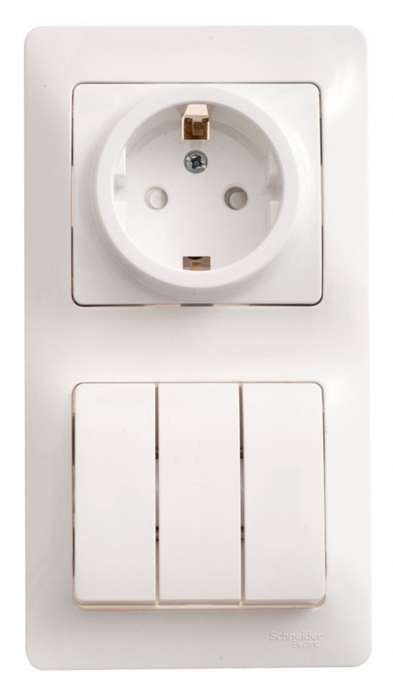 Блок Schneider Electric GLOSSA розетка+3-клавишный выключатель, с заземлением со шторками, белый
Блок Schneider Electric GLOSSA розетка+3-клавишный выключатель, с заземлением со шторками, белый