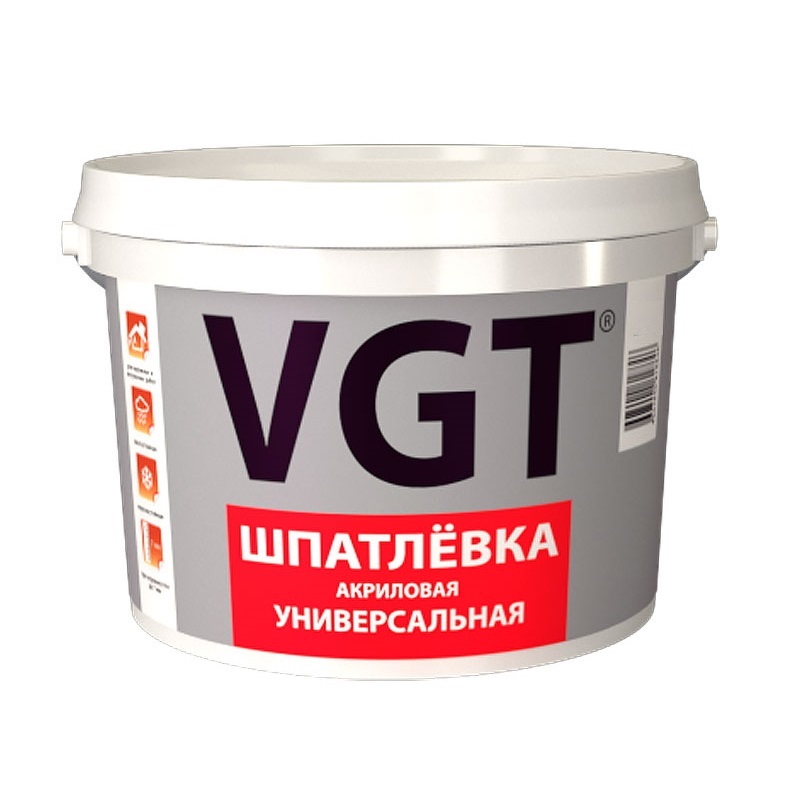 Шпатлевка универсальная для нар/внутр работ влагостойкая RETAIL, 18 кг VGT