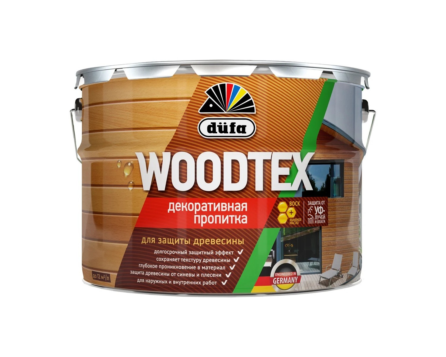 Пропитка Dufa Wood Tex, белый, 9 л