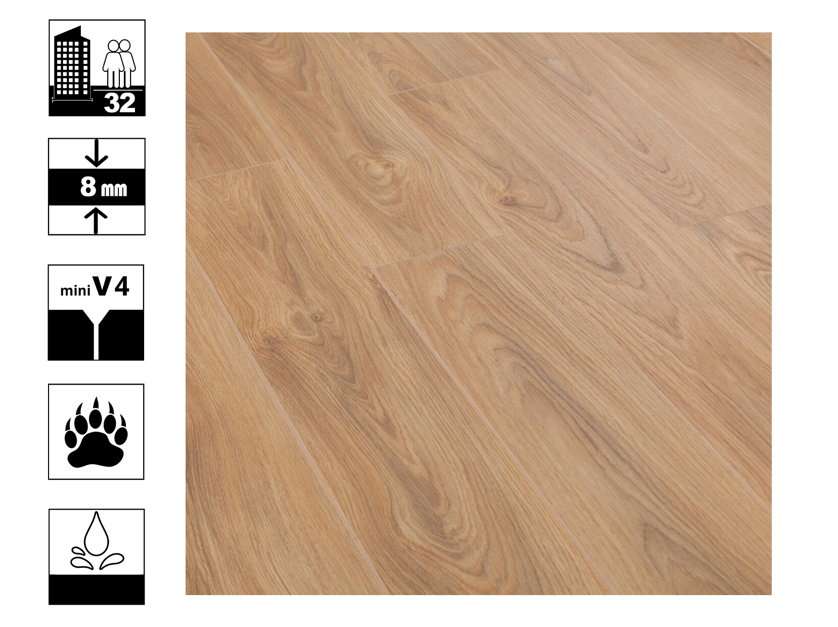 

Ламинат влагостойкий Bonkeel Dream Wood 224 4V mini, 8/32