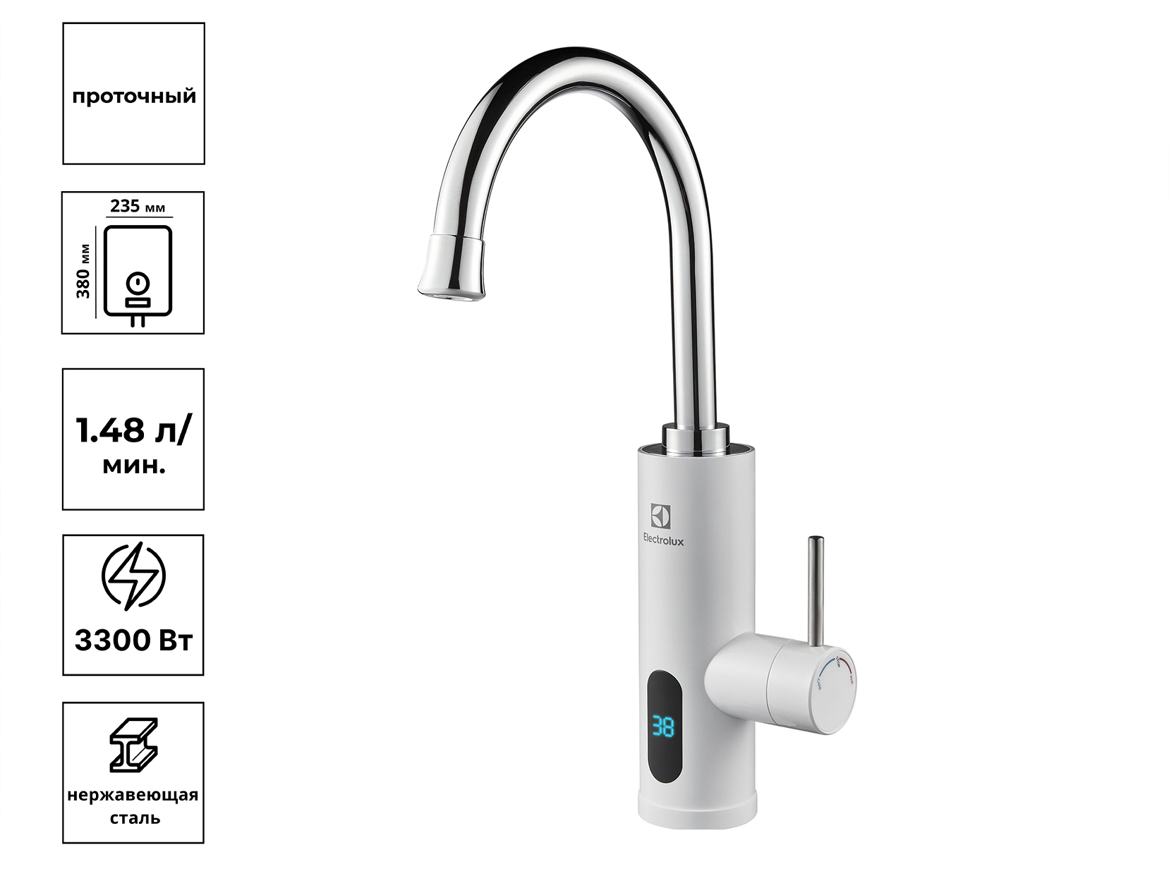 

Водонагреватель проточный Electrolux Taptronic ,White