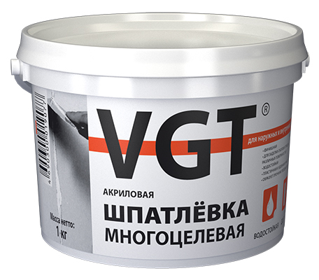 Шпатлевка многоцелевая для наружных и внутренних работ 1,0 к VGT