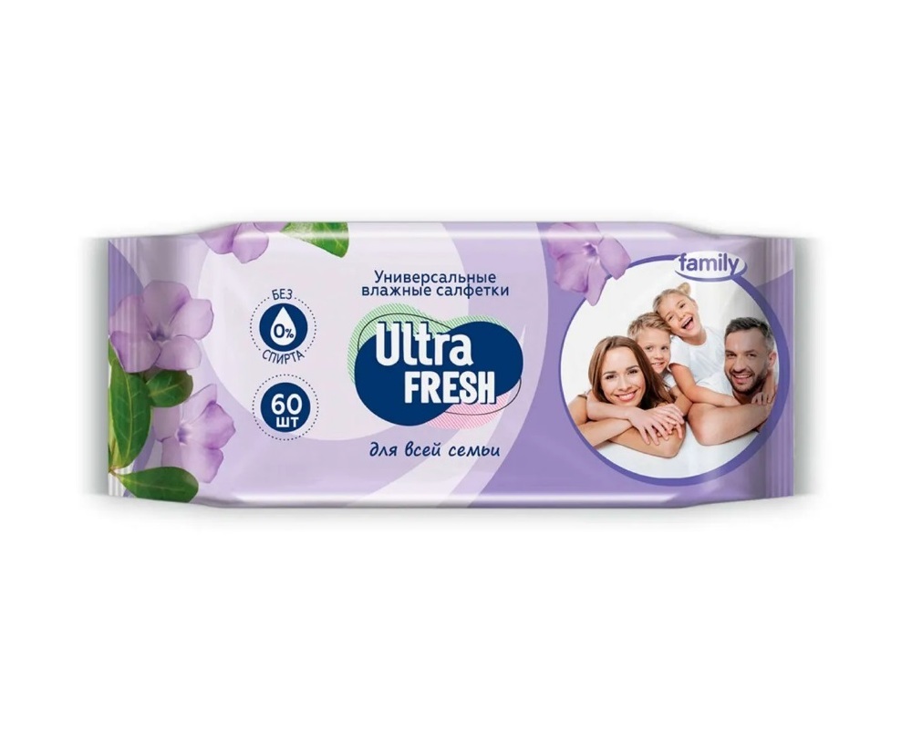 Влажные салфетки Ultra Fresh для всей семьи 60 шт - фото 1