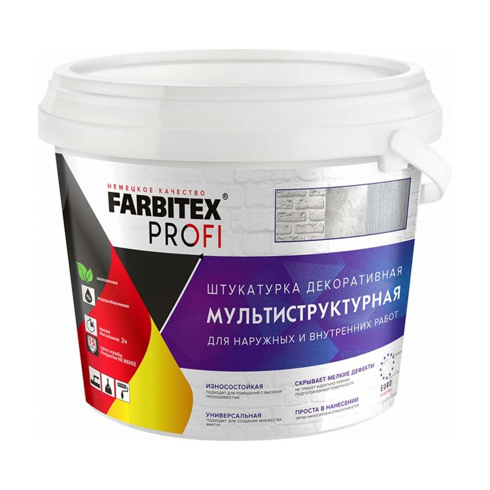 Штукатурка декоративная мультиструктурная 9 л FARBITEX PROFI - фото 1