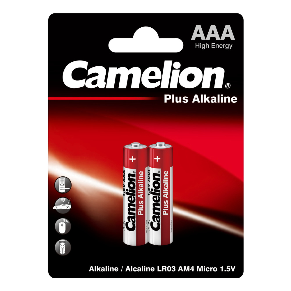 Батарейки Camelion Plus Alkaline BL2 LR03 (LR03-BP2,1.5В) AAA 2 шт.