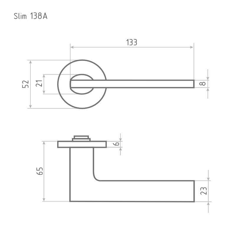 Ручка дверная Slim 138А хром