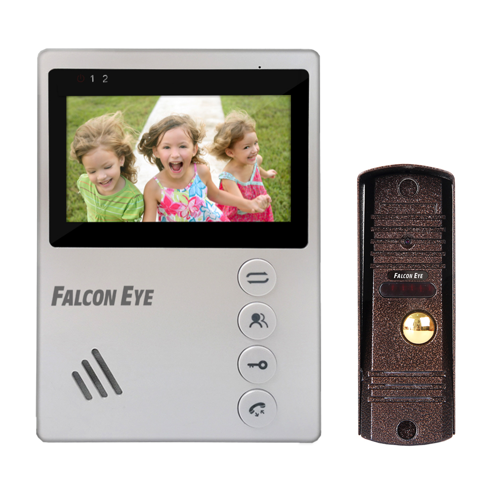Видеодомофон Falcon Eye 4" TFT c вызывной видеопанелью, угол обзора 82 гр.,12В.