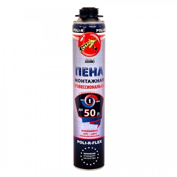 

Пена монтажная Поли-Р FLЕX профессиональная (-10+30) 750мл/890г