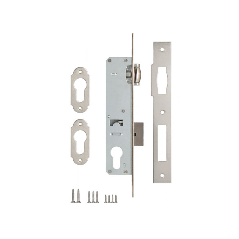 Корпус узкопрофильного замка с роликовой защёлкой 155 (35 mm) w/b (никель)