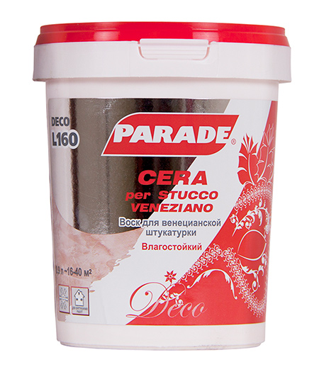 Воск для венецианской штукат. PARADE DECO Cera per Stucco Veneziano L160 0,9л. Россия