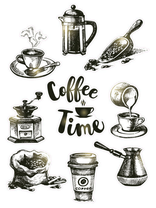 Наклейка для декора Кофе вовремя