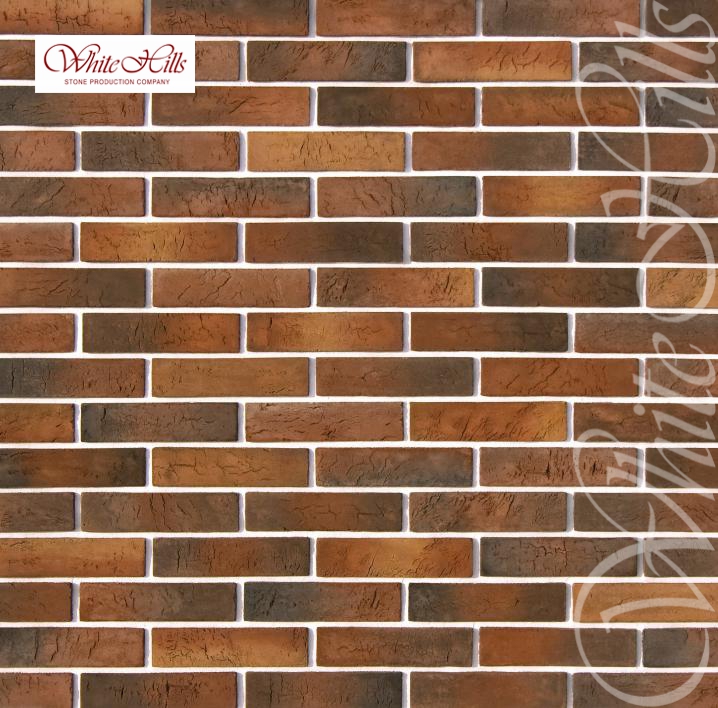 Декоративно-облицовочный кирпич White Hills Терамо Брик, коричнево-медный 353-70, бетон, в упак 0,65 - фото 1