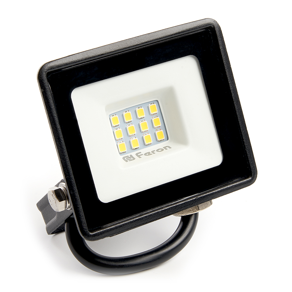 Прожектор светодиодный 2835 SMD 10W 4000K IP65  AC220V/50Hz, черный, LL-918