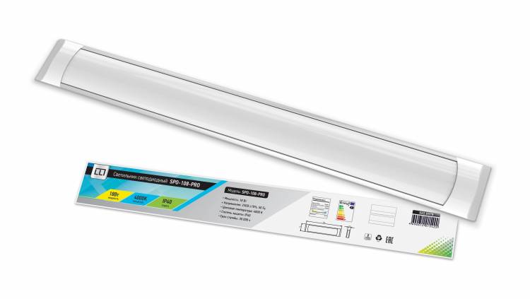 

Светильник светодиодный SPO-108-PRO 18Вт 230В 6500К 1300Лм 600мм IP40 LLT