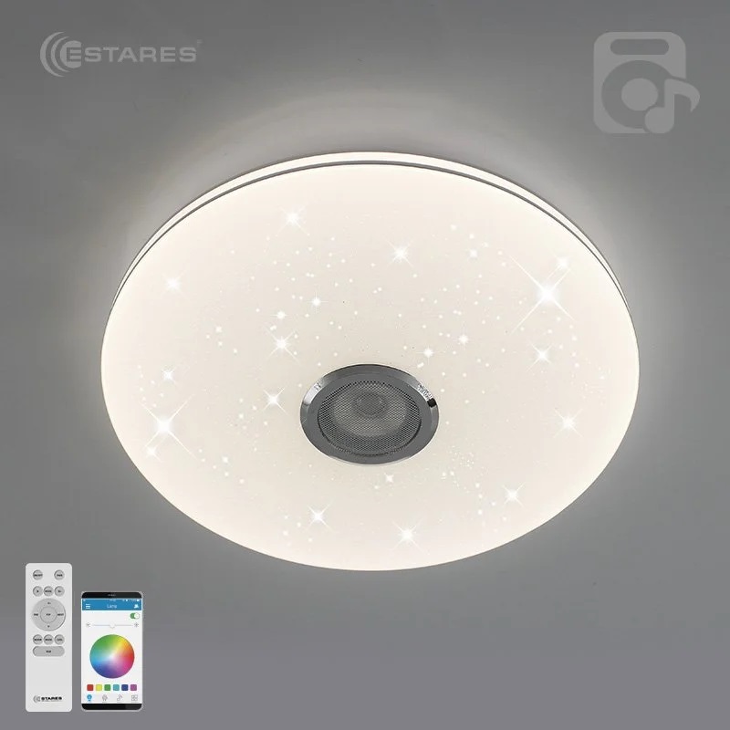 

Люстра управляемая светодиодная MUSIC RGB 60W R-APP-390-WHITE/CHROME-220-IP20
