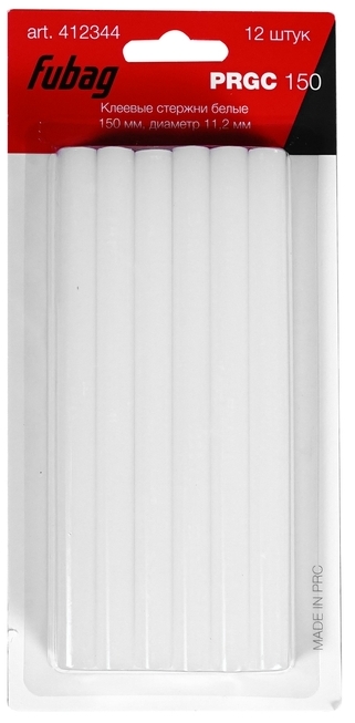 Клеевые стержни белые Fubag 11х150мм, 12шт