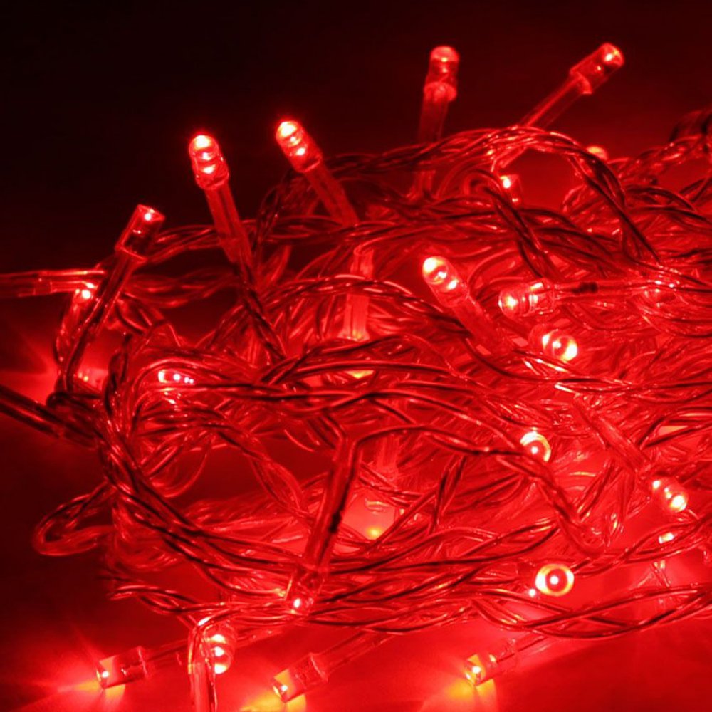 Светодиодная гирлянда КОСМОС 80 светодиодов, красный, 8,8 м, 8 режимов мигания