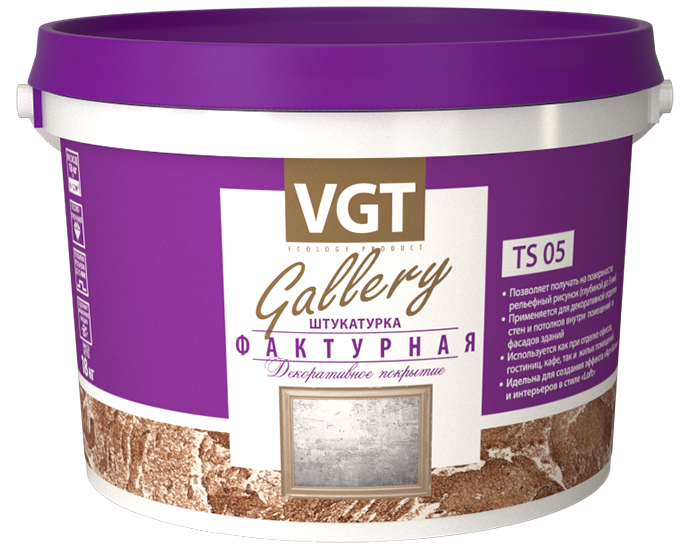 

Штукатурка VGT декоративная "Фактурная", 9 кг, белая