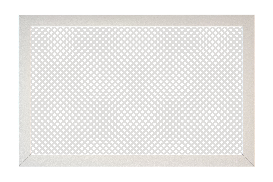 Решетка для радиатора Presko 600х1200 мм рамка 30 мм, паз, белый / глория / белый - фото 1