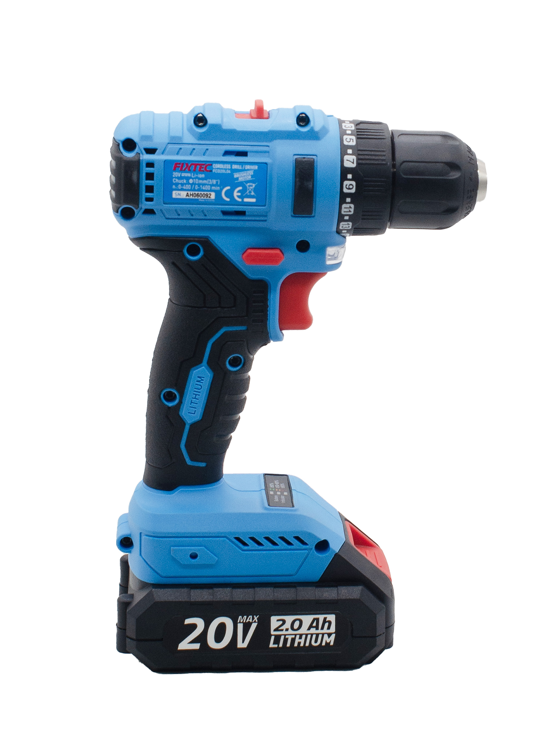 Дрель аккумуляторная Fixtec FCD20L04, 20В,Li-ion,2А/ч,2 аккумулятора, безщеточная