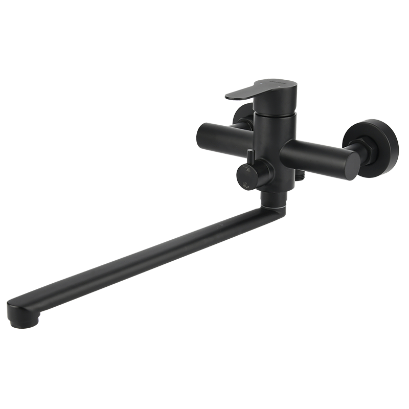 

Смеситель для ванны с длинным изливом Hugg Black 12223