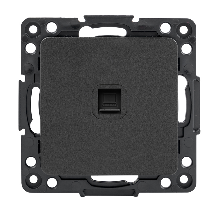 

Механизм розетки компьютерной RJ-45 EKF Стокгольм 1-местной черный