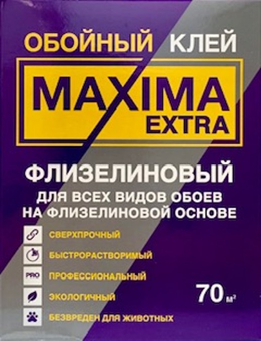 

Клей для флизелиновых обоев Maxima 70 м2 420 г