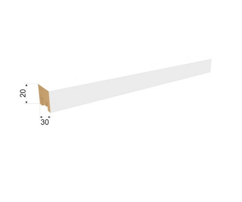 Интерьерная рейка МДФ STELLA Милана Белый 20*30*2700 - фото 1