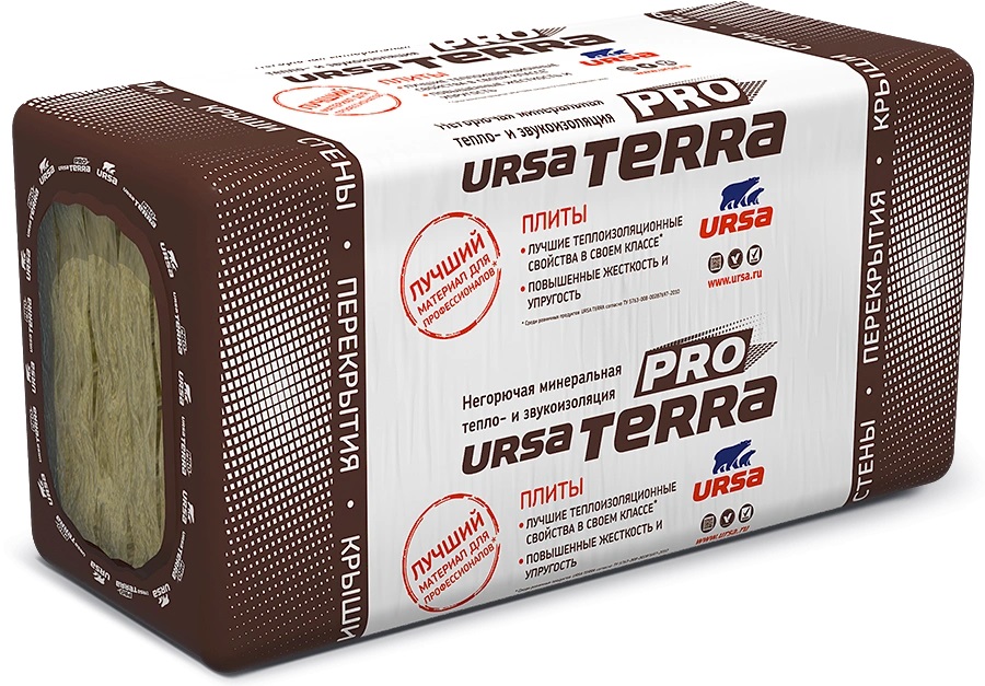 

Утеплитель URSA TERRA 34PN, 1х0.6(0,61)*0.05 м, 0,244м3, (4,88м.кв.)