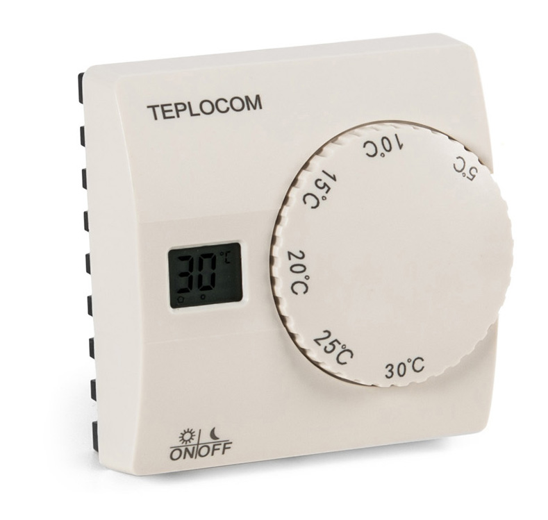 

Термостат комнатный Teplocom TS-2AA/8A, проводной, реле 250В, 8А