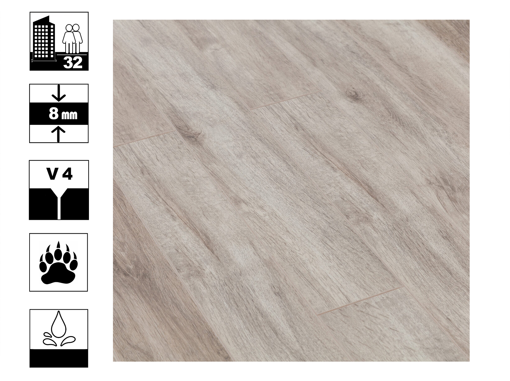 

Ламинат влагостойкий Bonkeel Slim Wood 104 4V, 8/32