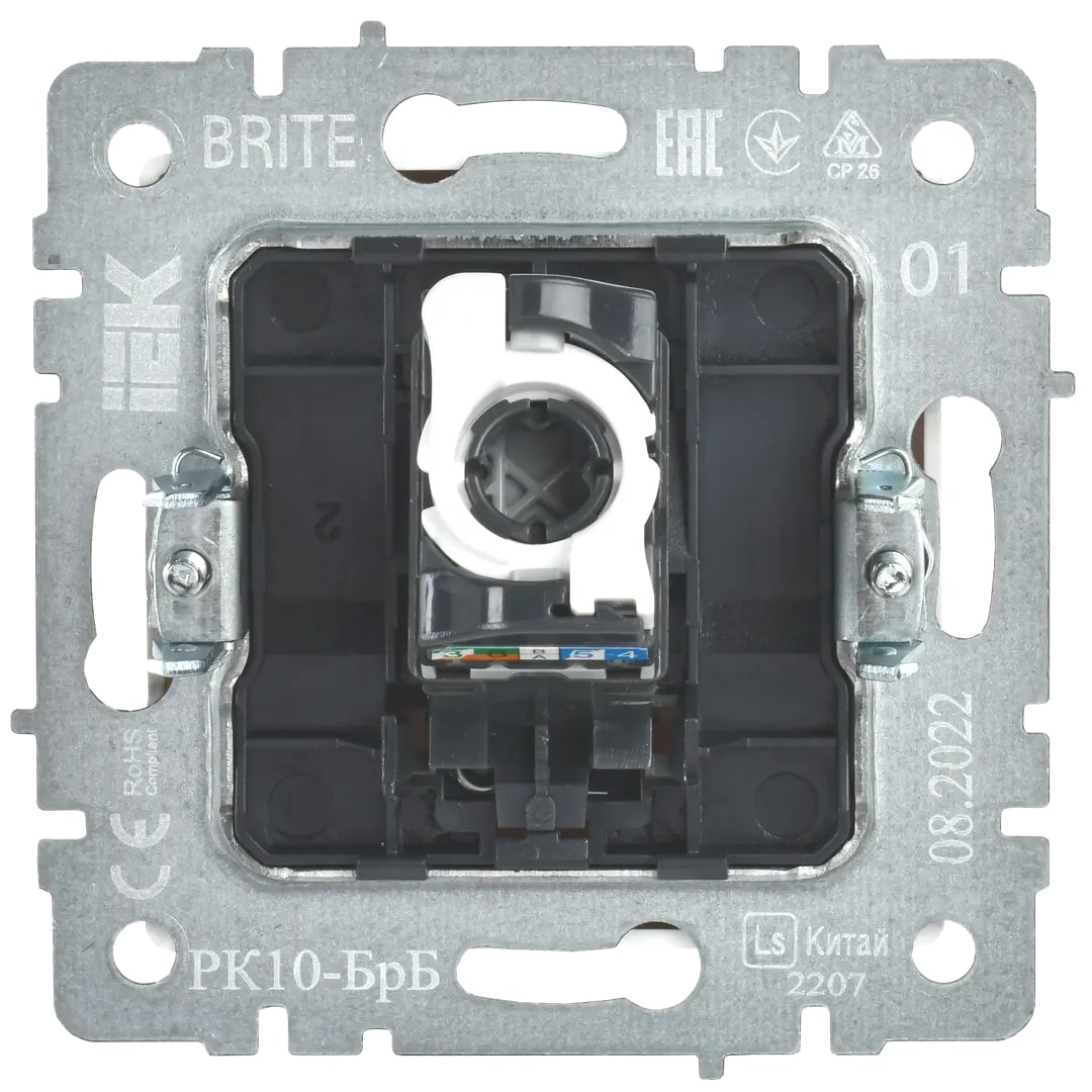 Розетка компьютерная IEK BRITE RJ45 5E РК10-БрБ белая