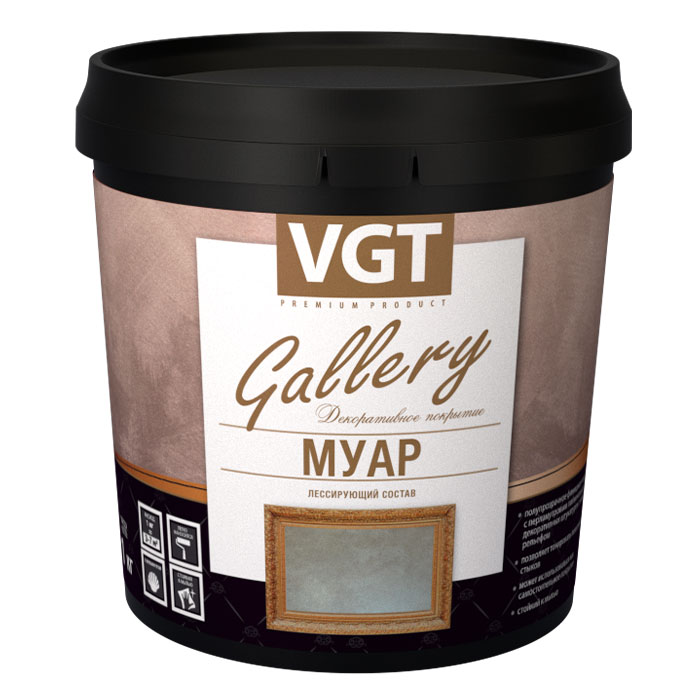 

Состав лессирующий "Gallery"Муар Black Pearl 0.9 кг