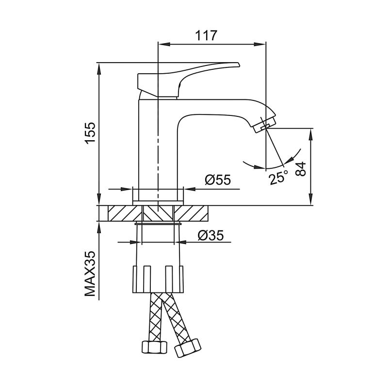 Смеситель для раковины F1075-9, графит