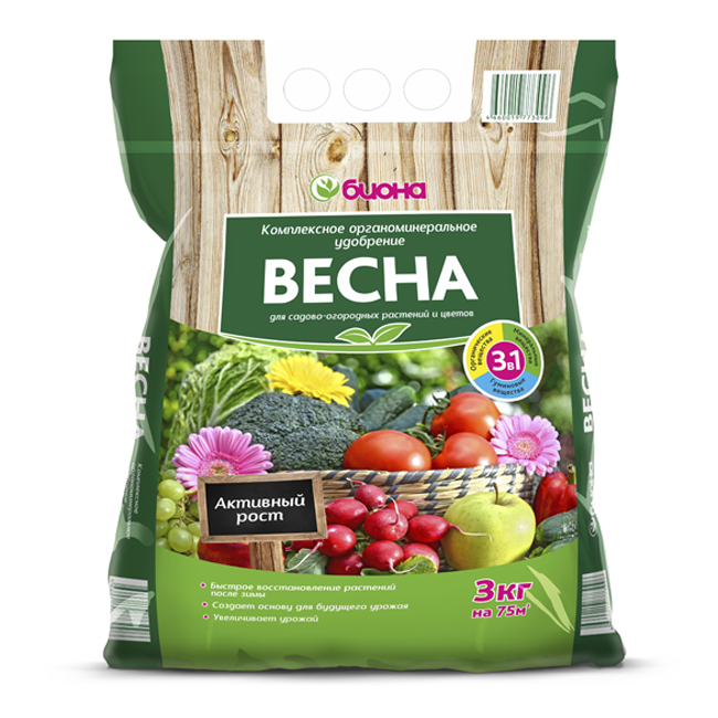 

Удобрение органоминеральное Биона Весна 3 кг