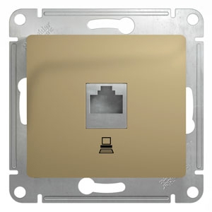 

Розетка компьютерная Schneider Electric GLOSSA RJ45 категория 5E титан