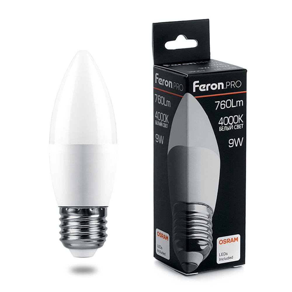 

Лампа светодиодная 9W 230V E14 4000K, LB-1309