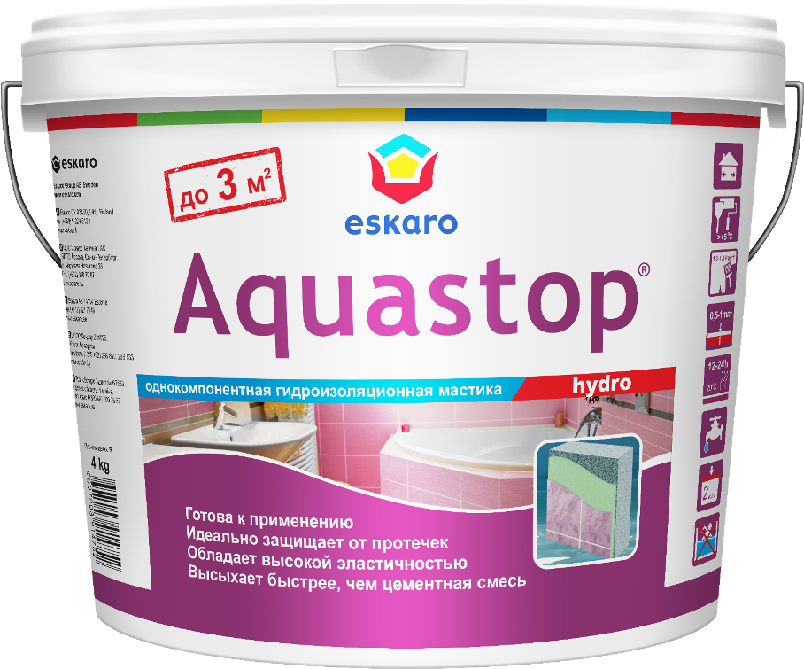 Мастика гидроизоляционная Eskaro Aquastop Hydro 4 кг