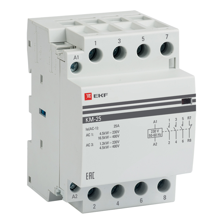 

Контактор модульный КМ 25А 3NО+NC (3 мод.) EKF PROxima