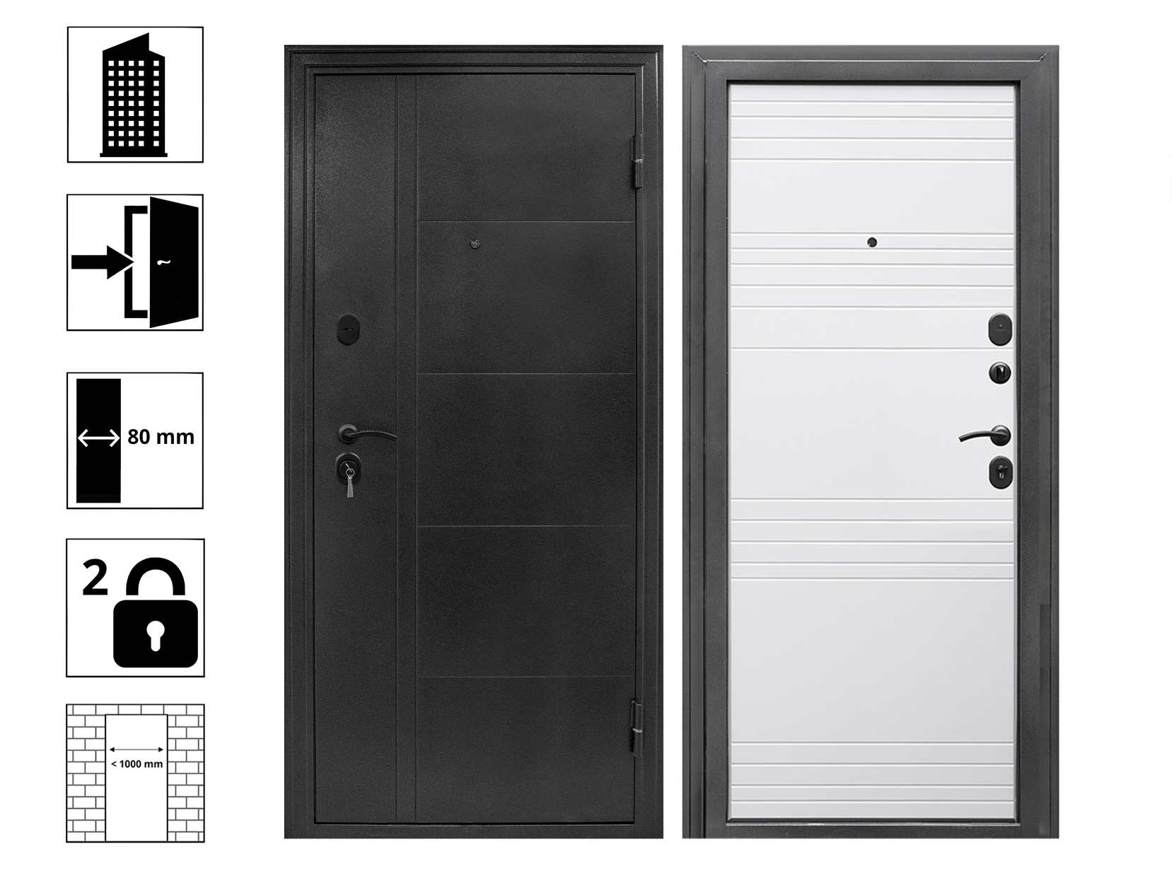 Дверь 8,5 см Олимп Белый софт (Белая) 960R