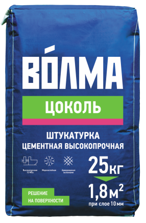 

Штукатурка цементная Волма Цоколь, 25 кг