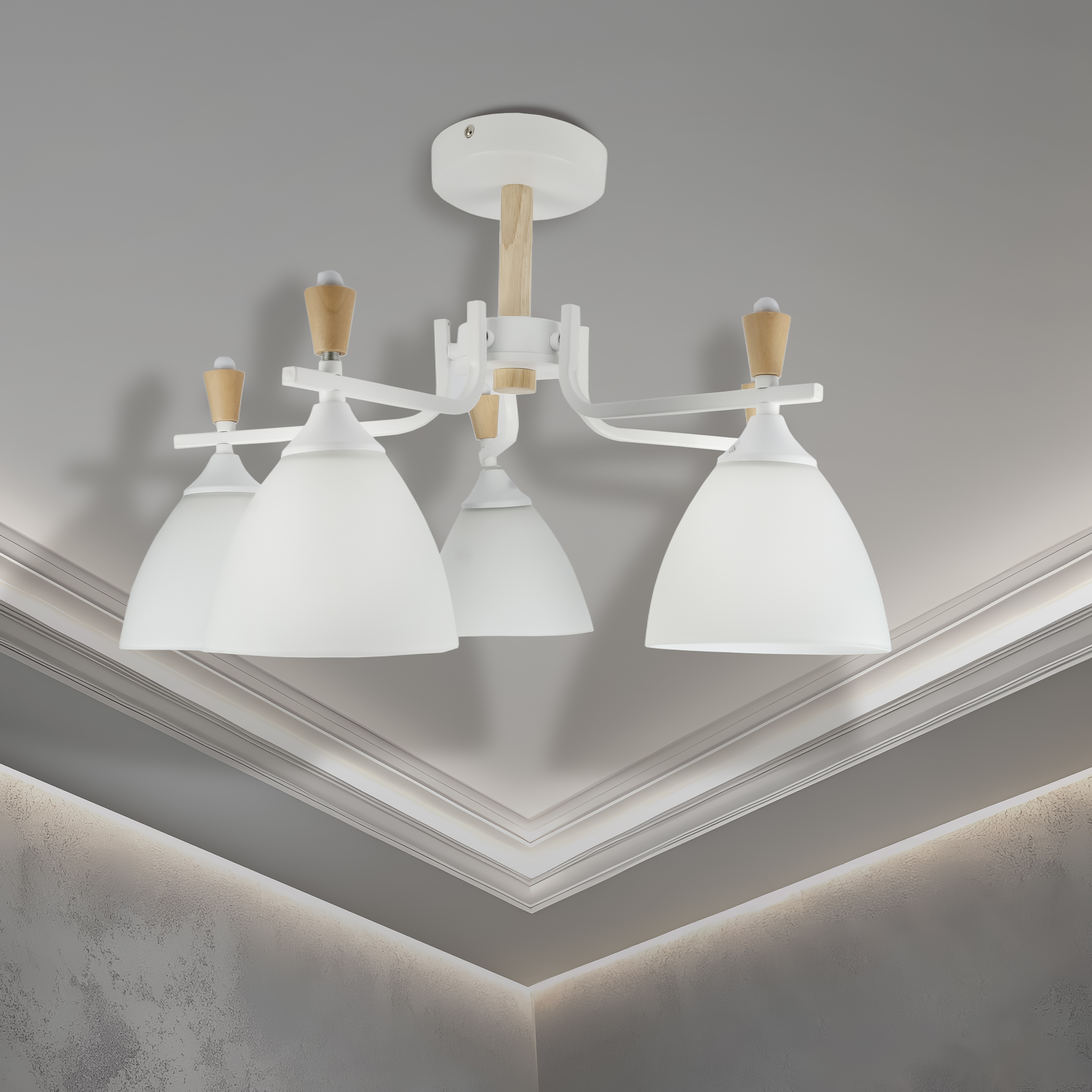 

Люстра потолочная Brilliant light XA1622-5, 5*Е27, цвет белый, дерево