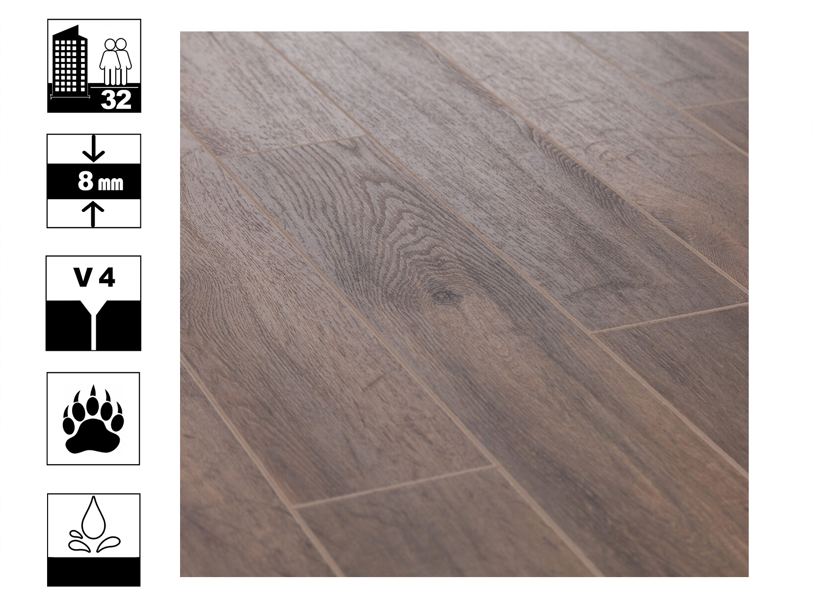 

Ламинат влагостойкий Bonkeel Slim Wood 402 4V, 8/32