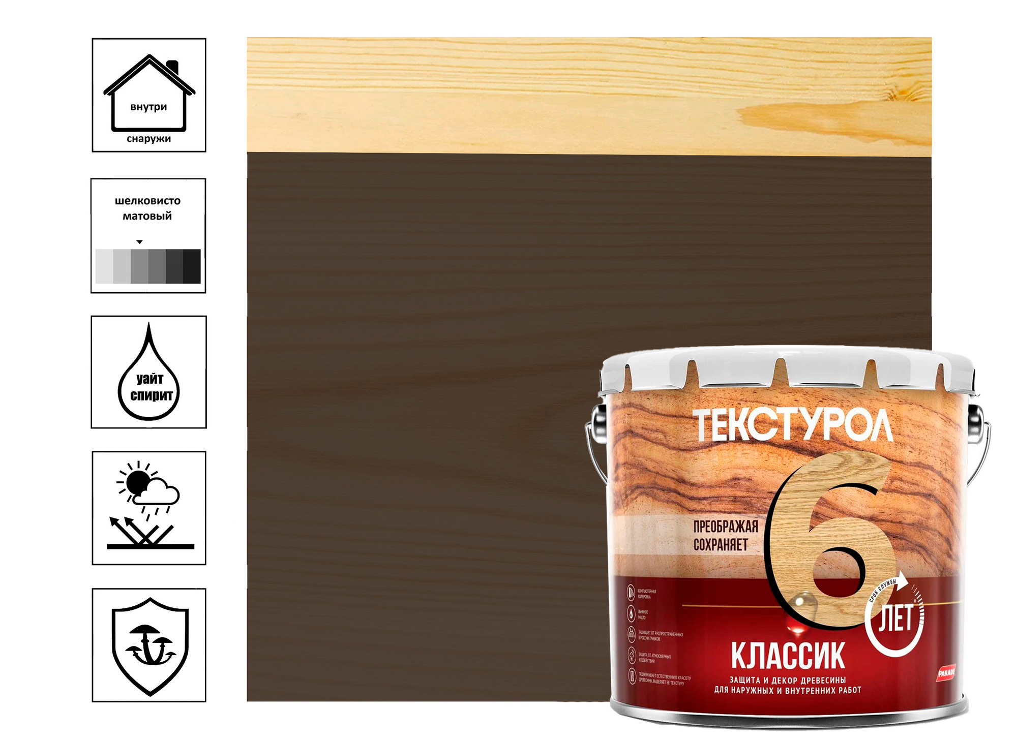 

Средство деревозащитное Текстурол Классик 3 л, орех