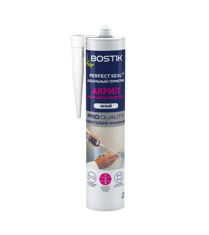 

Герметик АКРИЛ Мокрым по мокрому Bostik Perfect Seal 300мл