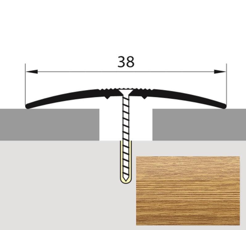 

Стык 38 мм. 1,35 дуб светлый