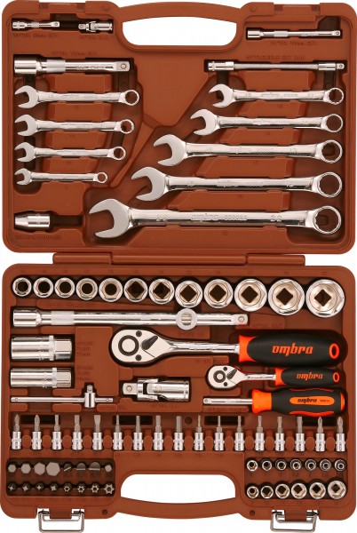 

Набор инструмента OMBRA 1/4", 1/2"DR, 82 предмета, OMT82S