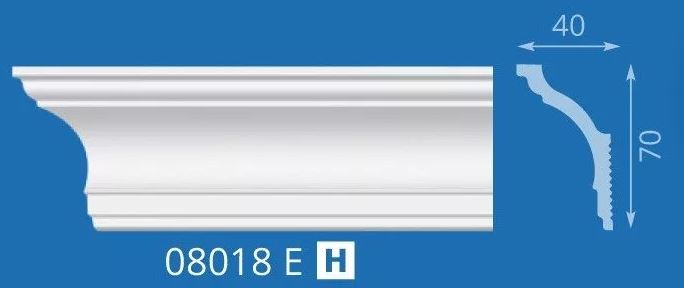 Плинтус потолочный экструзионный Формат диагональ8060мм 2м арт.08018Е  для натяжного потолка