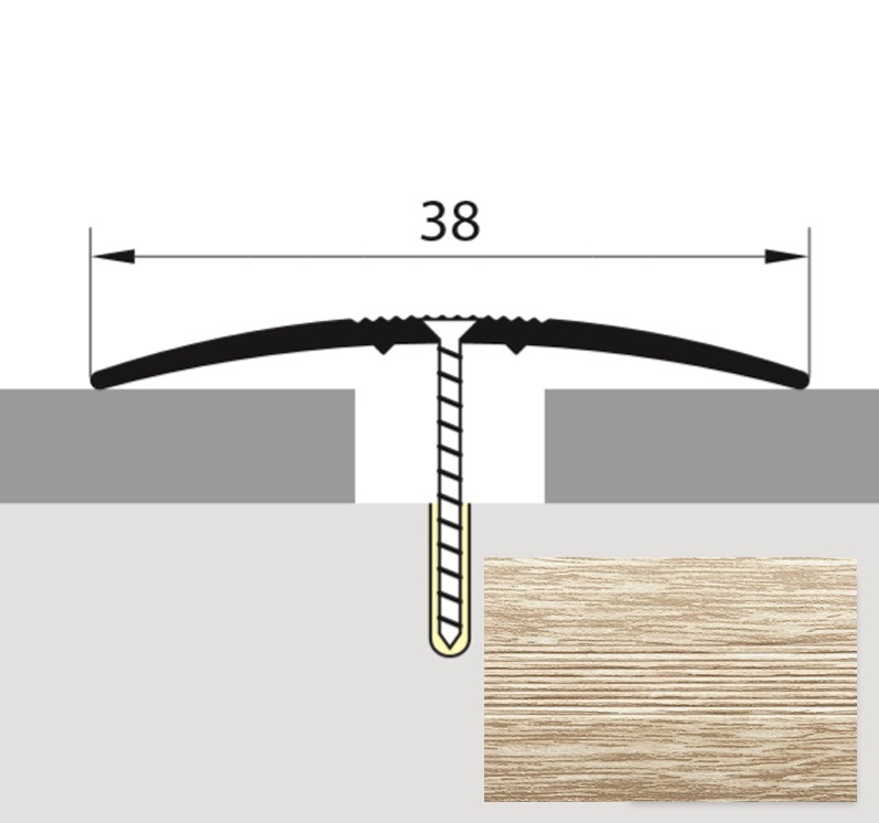 

Стык 38 мм. 1,35 дуб беленый