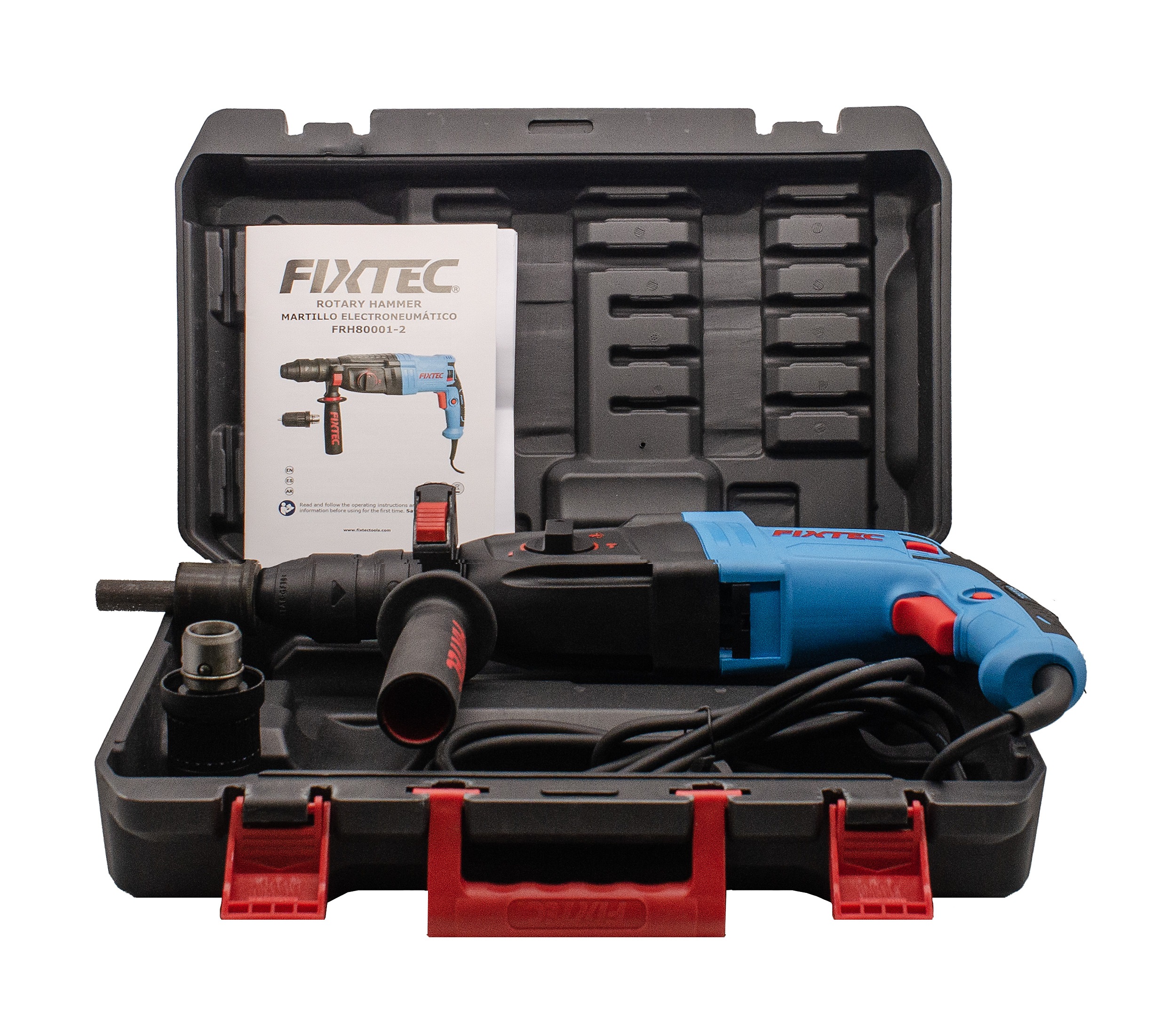 Перфоратор Fixtec FRH80001-2  ,800Вт,3 режима,съемный патрон,с набором оснастки